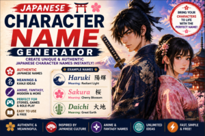Japanese Character Name Generator | Unique Character Names